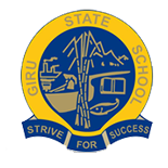 School emblem with text 'Guitar State School' and motto 'Strive for Success' surrounding a mountain, trees, and a building.