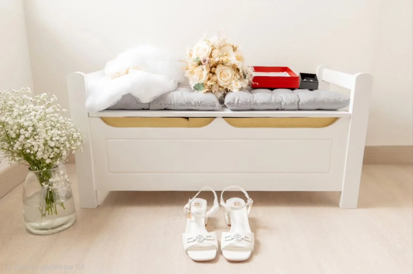 Les d&eacute;tails qui pr&eacute;c&egrave;dent le grand &laquo; oui &raquo;&hellip; 🤍✨

Le voile qui attend, le bouquet fra&icirc;chement pr&eacute;par&eacute;, les chaussures pr&ecirc;tes &agrave; &ecirc;tre chauss&eacute;es&hellip;
Quelques heures
