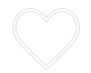 White outline of a heart on a black background.