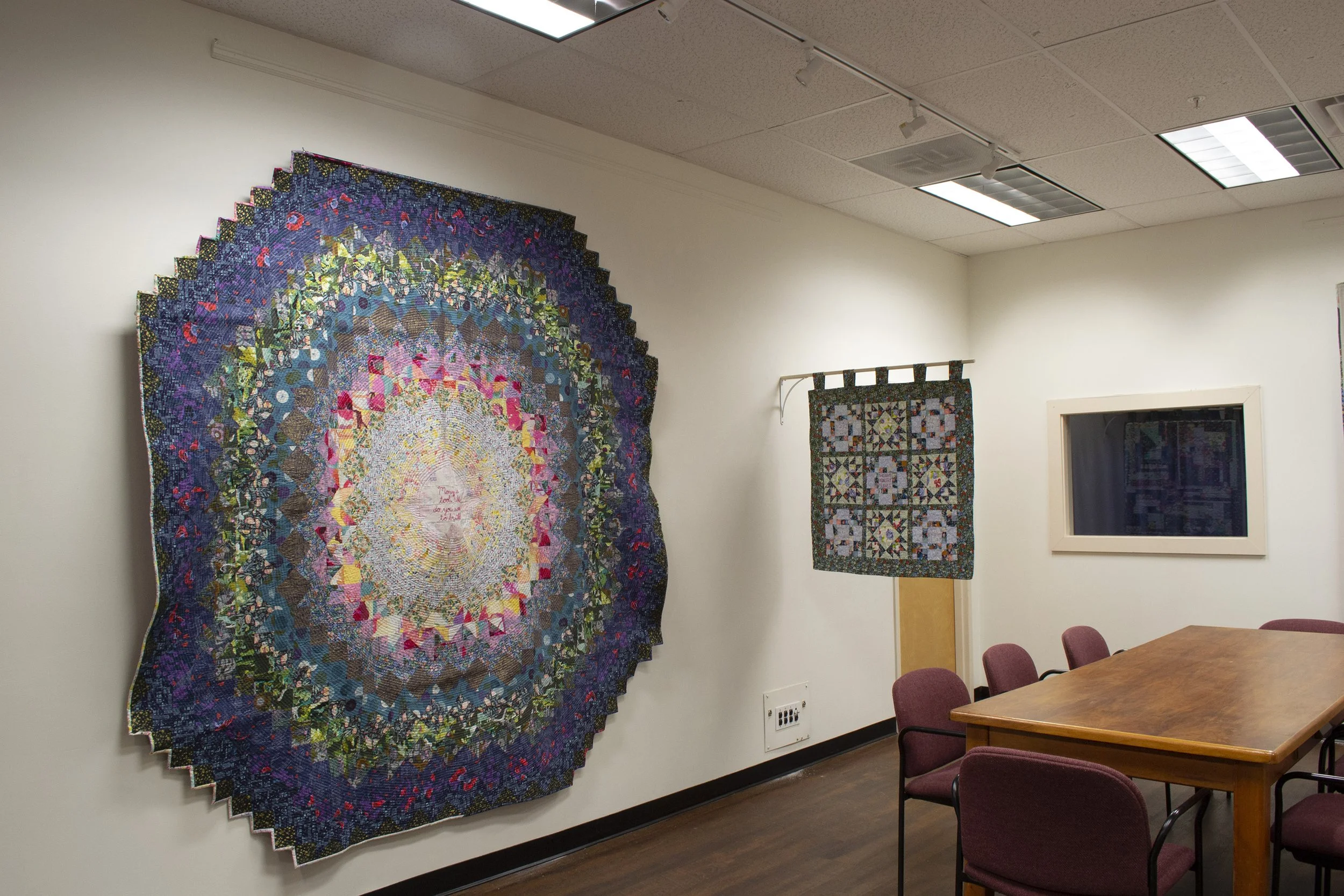 Installation view of main room of art show "Polychroma"