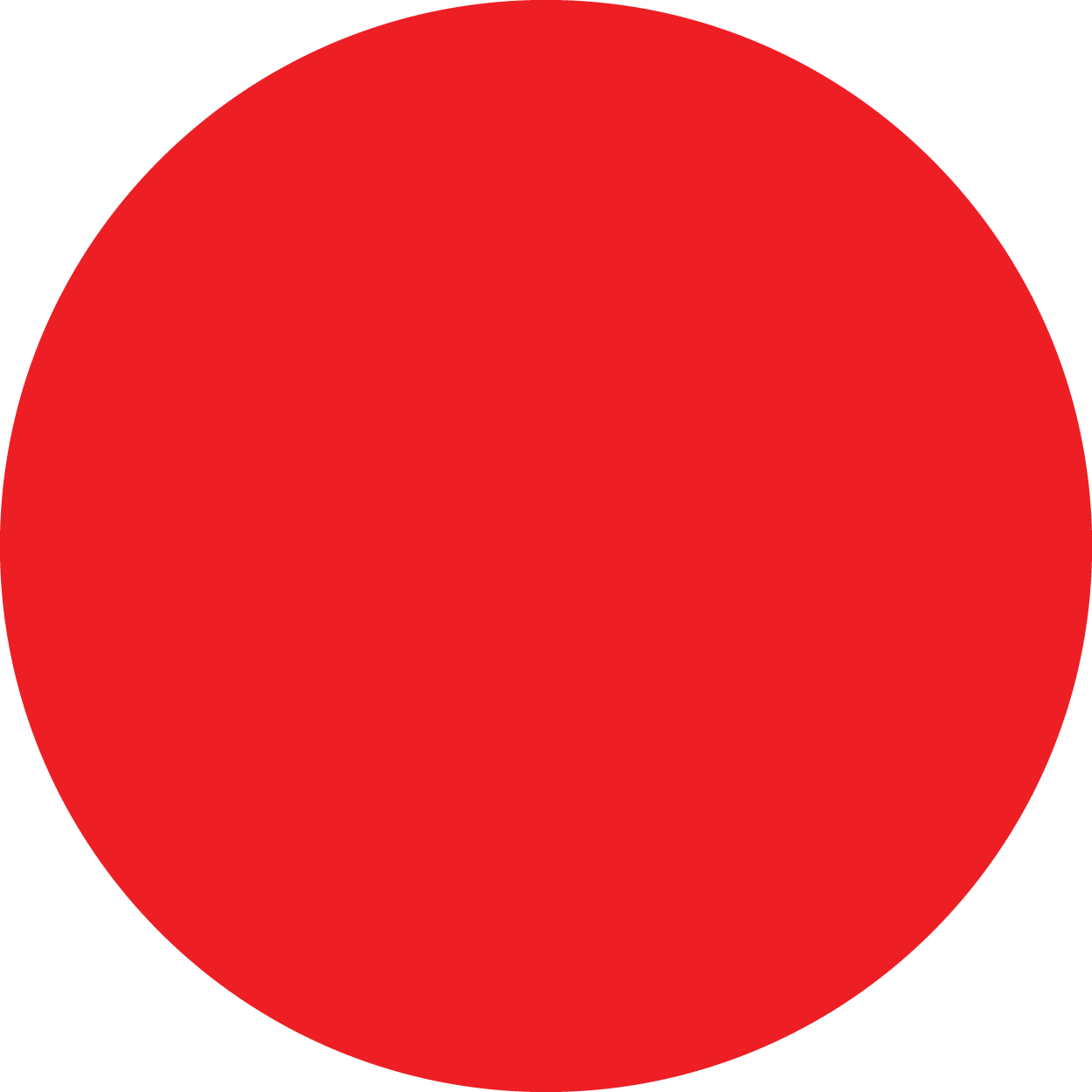 A solid red circle.
