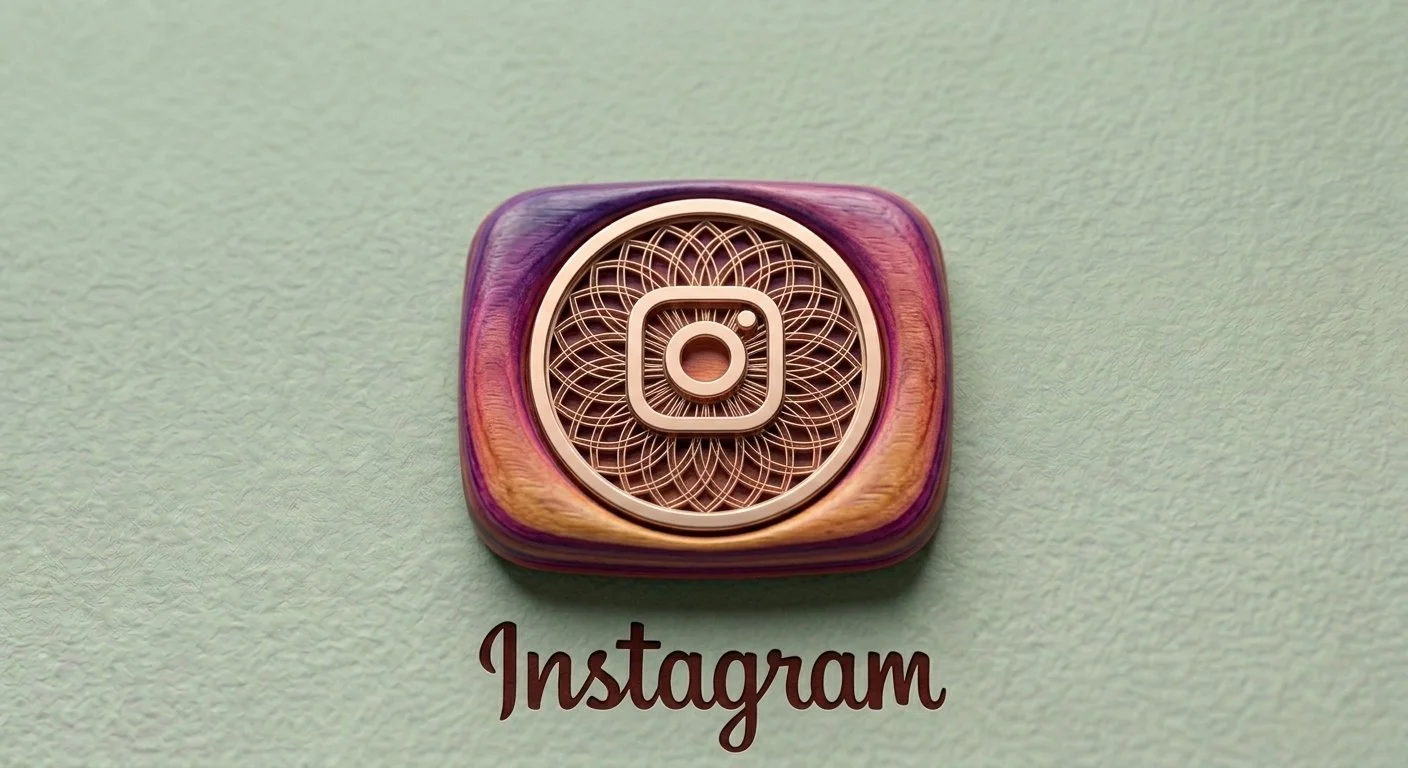 Icona di Instagram con sfondo verde pastello.