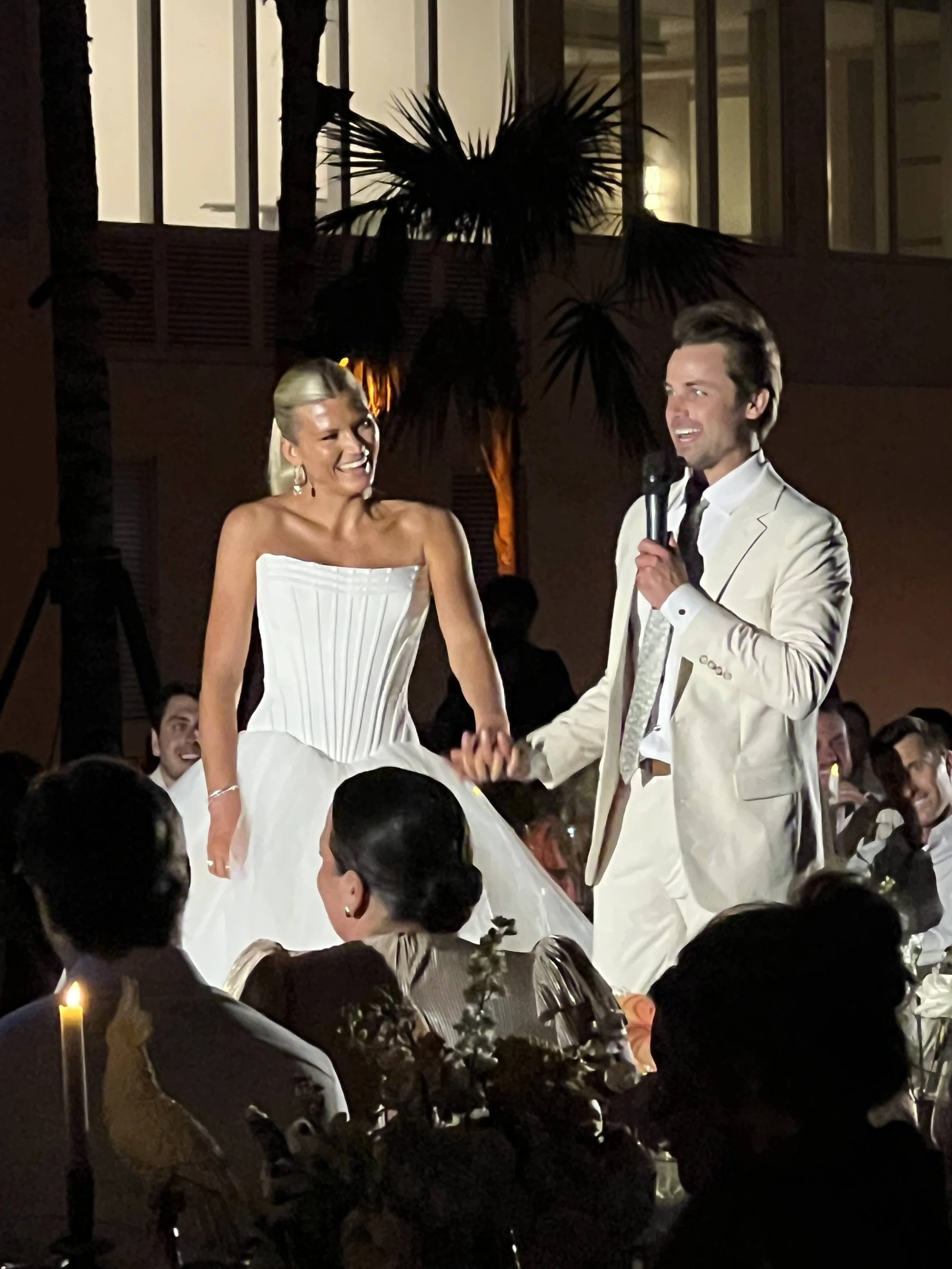 Couple at an outdoor evening event in Sarasota