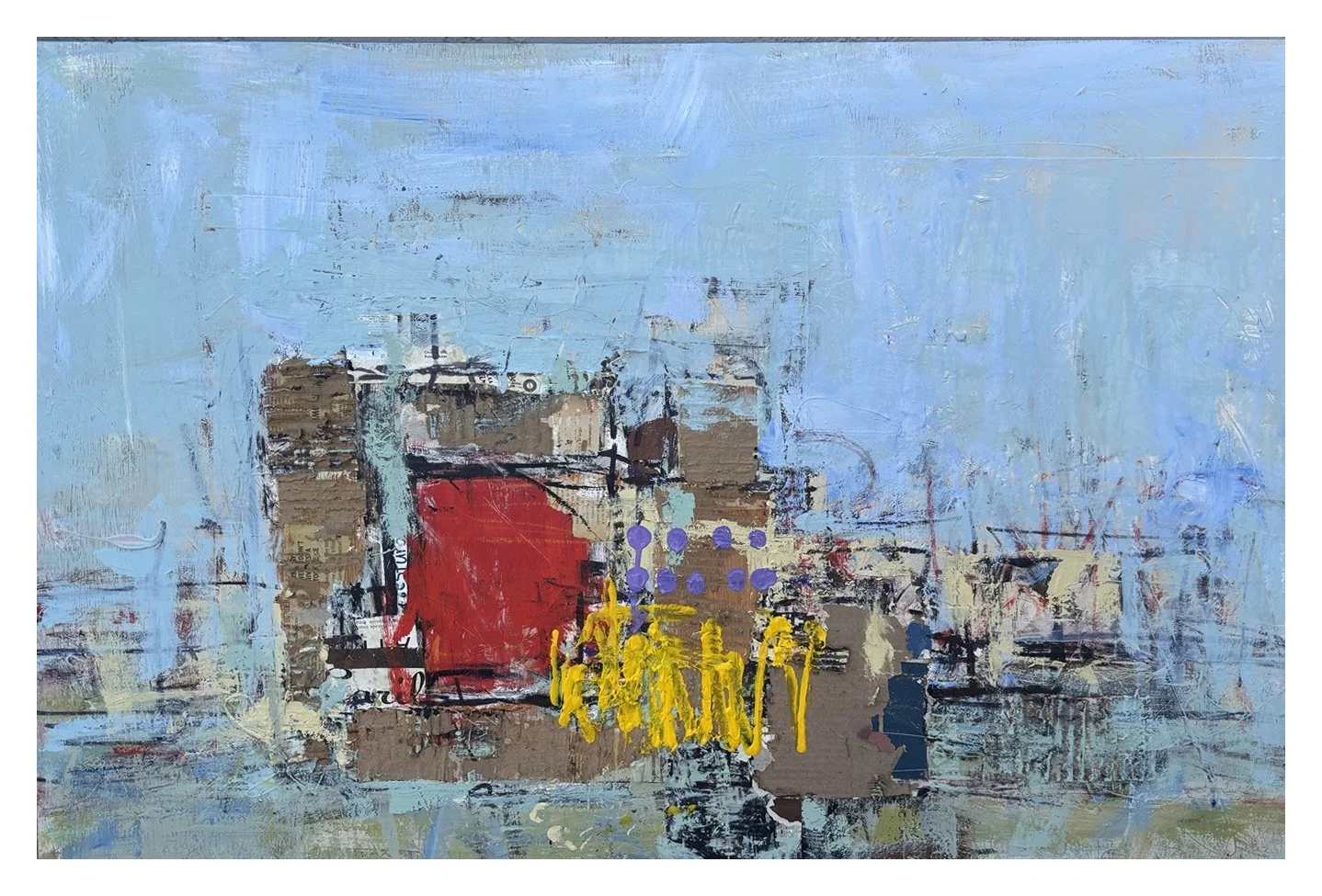  La Boca  Mixed media on wood panel 32 by 48 inches