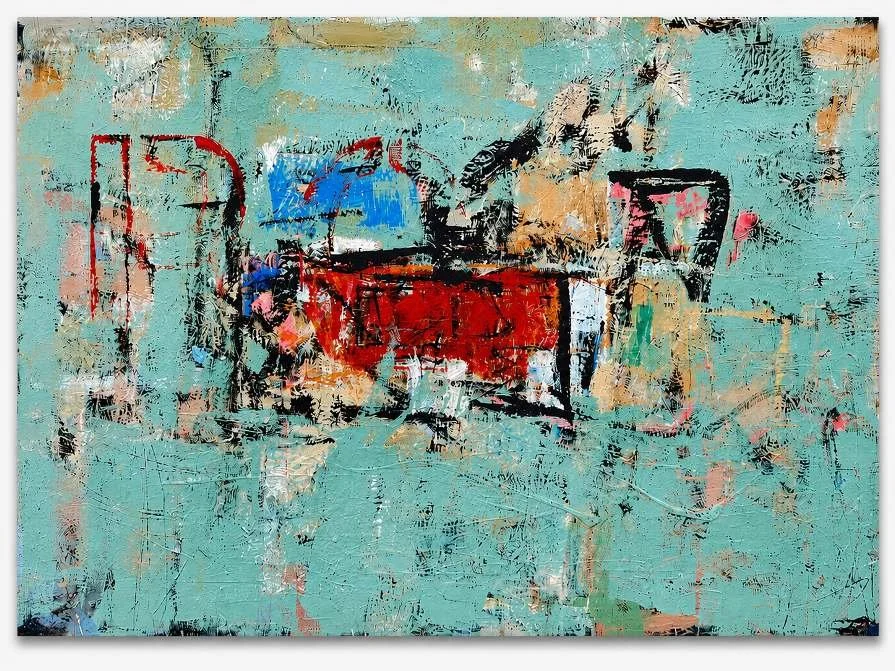  Memory Field  Mixed media on wood panel 32 by 48 inches