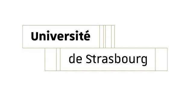 Logo de l'Université de Strasbourg avec texte stylisé.