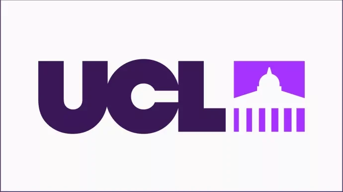 Logo de l'Université de Londres avec une silhouette du Capitole dans un carré violet.