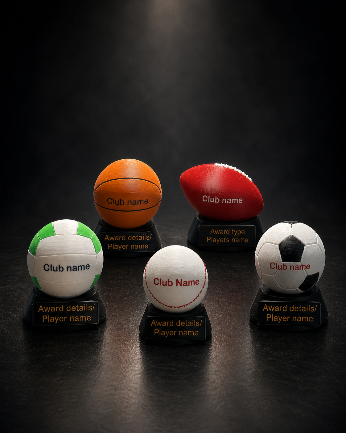 Customisable Printed Sport Trophies and Place Medals
