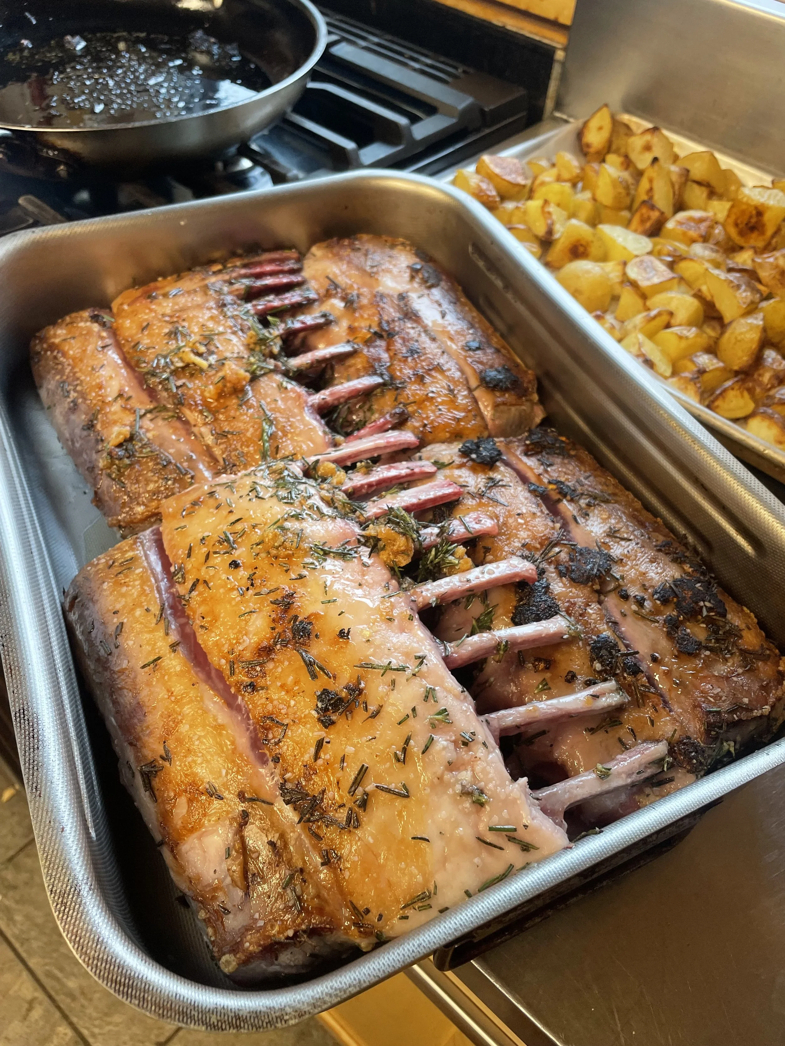 Glazed slow-cooked ribs, a lodge dinner for a Revelstoke ski trip.