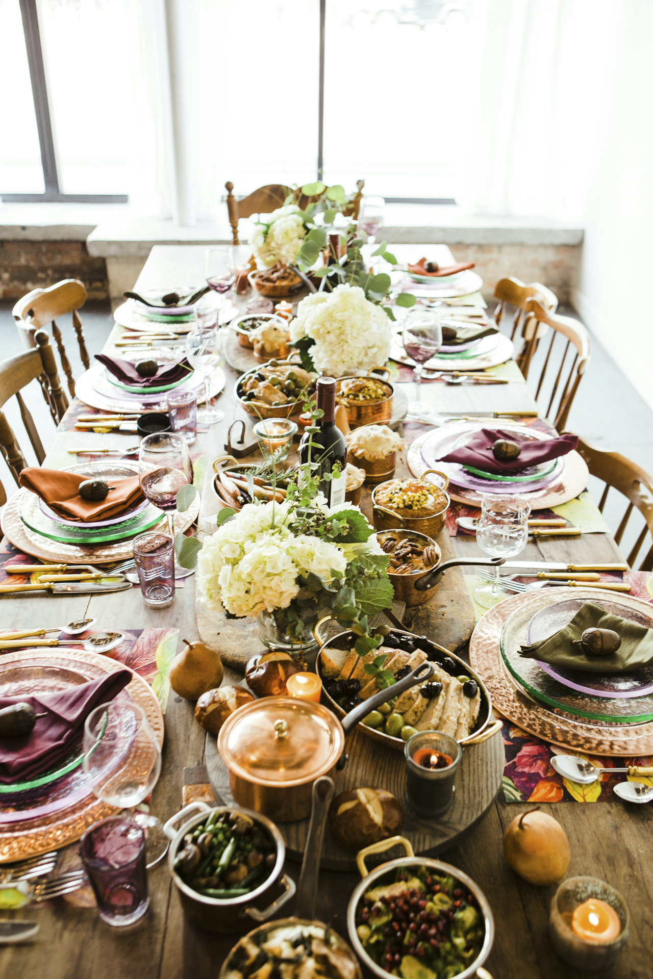Table setting for ski lodge private chef dinner.