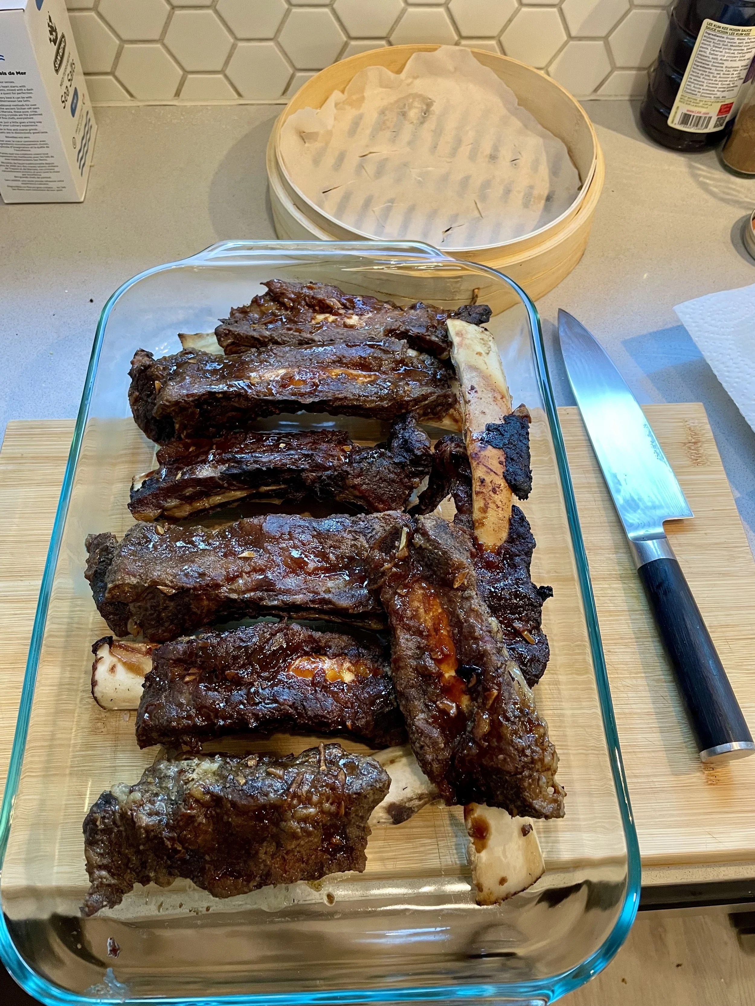 Sticky glazed short ribs, hearty ski lodge catering in Revelstoke.