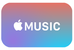 Apple Music logo on a gradient background