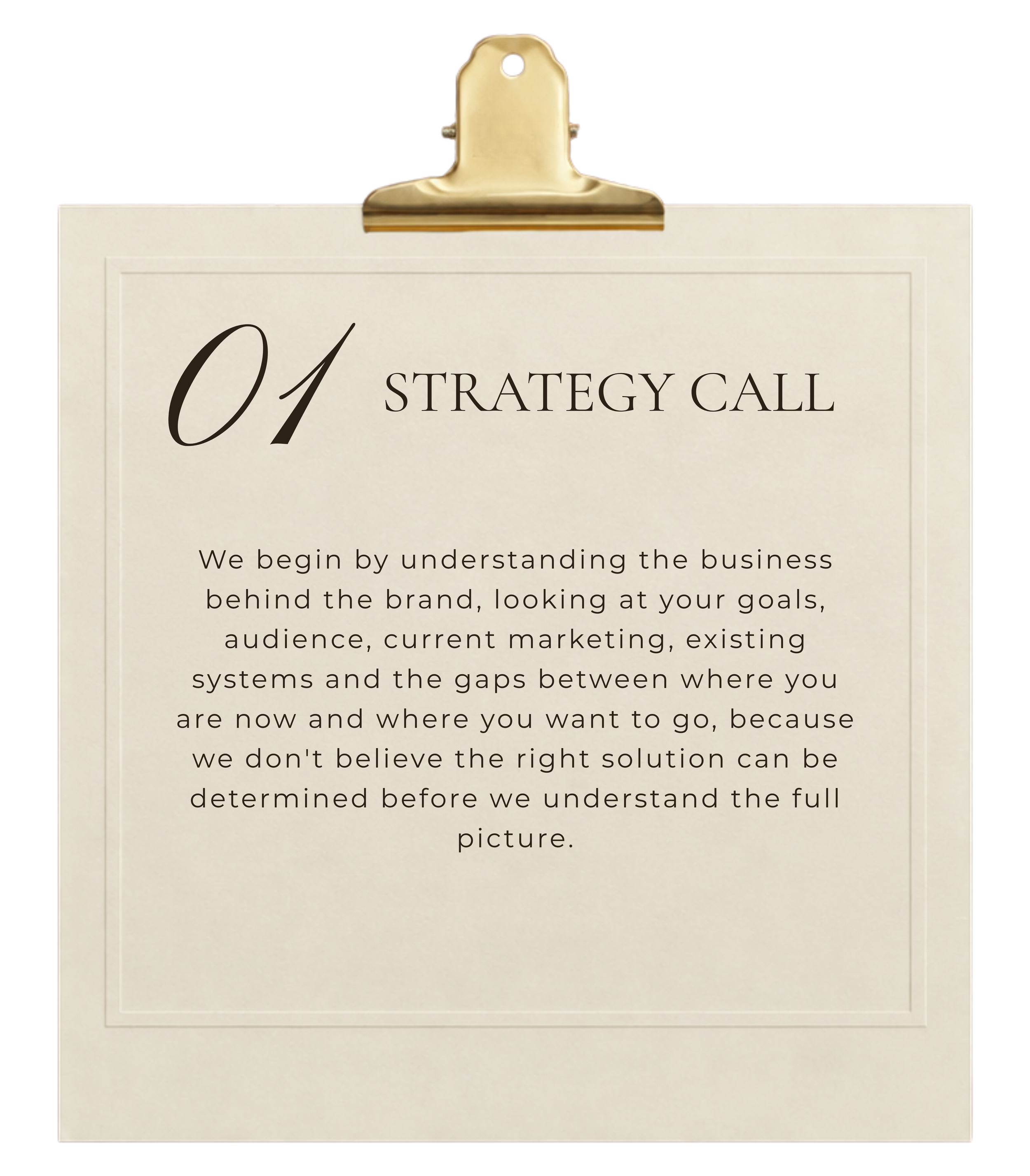 Éleva Studio process step 01 — Strategy Call.