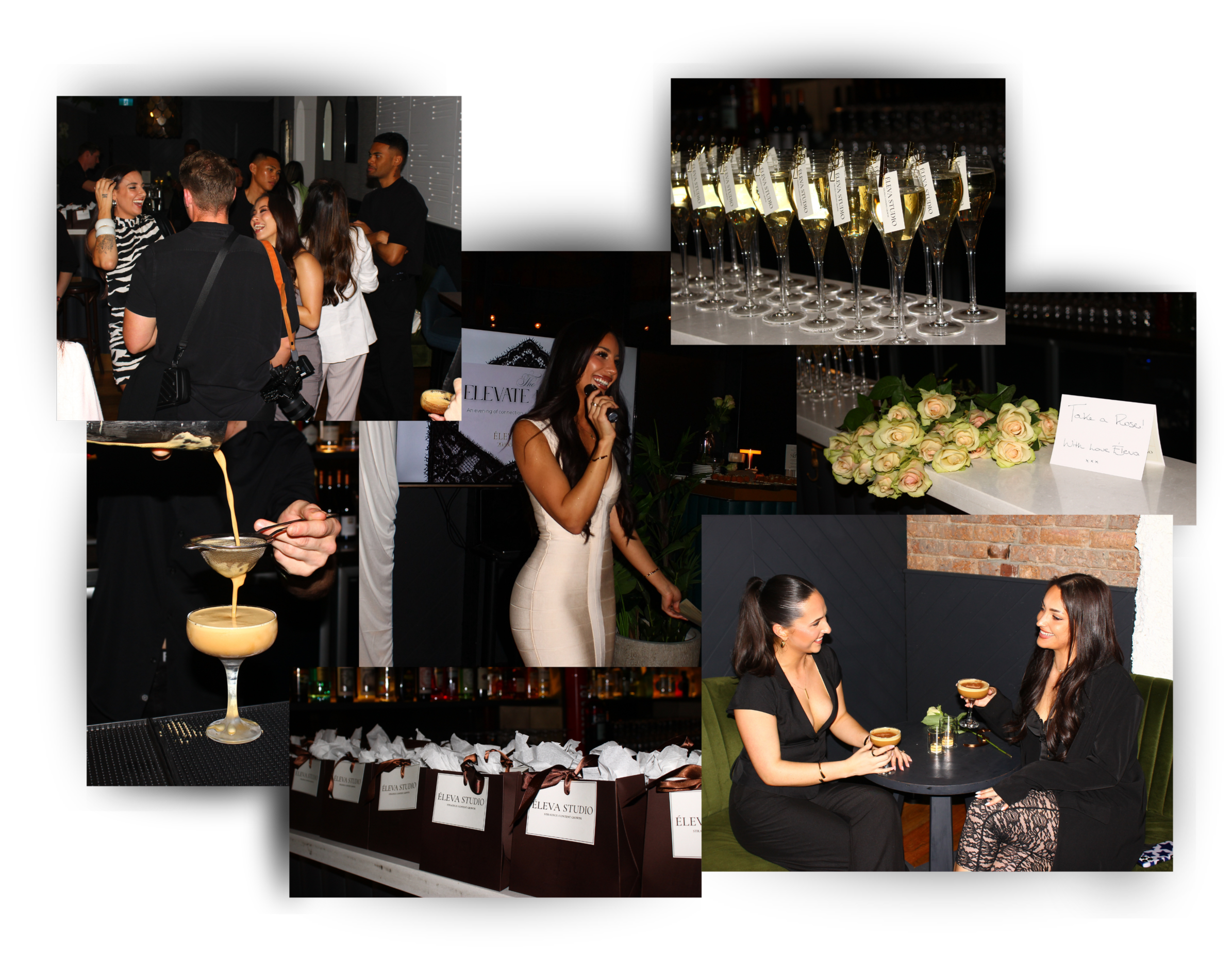 Éleva Studio launch event featuring networking, guest speaking and branded event details in Brisbane.
