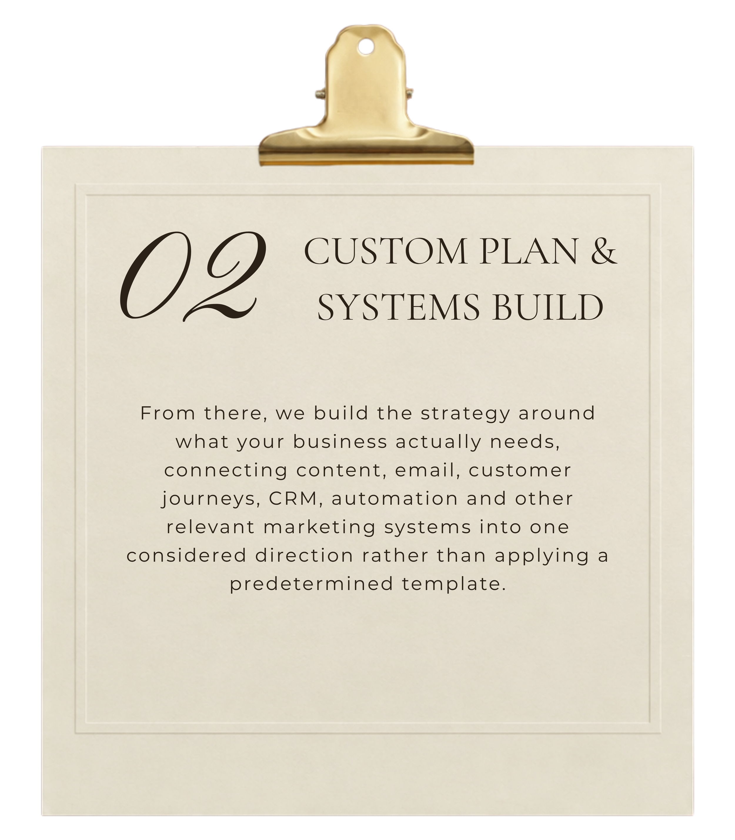 Éleva Studio process step 02 — Custom Plan & Systems Build.