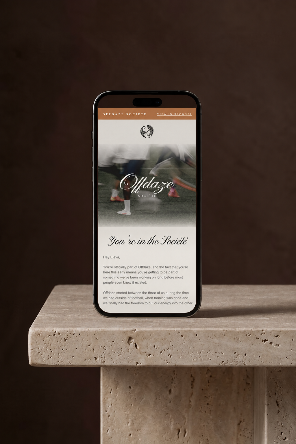 Offdayz Société brand launch, website, content and digital marketing work by Éleva Studio.