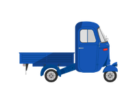 illustration of blue piaggio ape