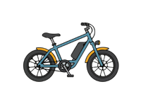 illustration of green ebike