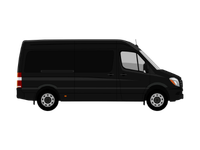 illustration of black mercedes van