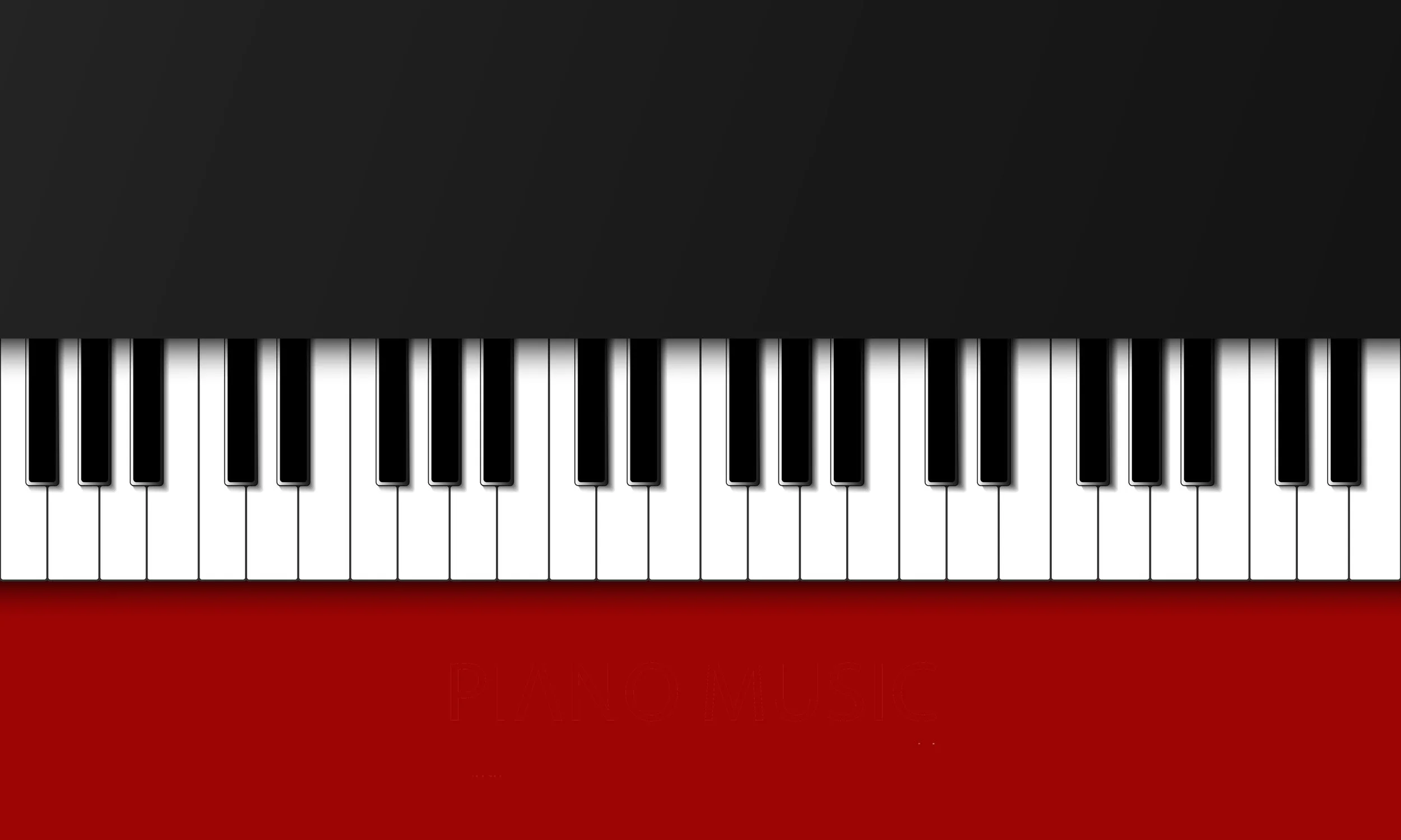 B Natural Piano Services - a digital image of a black and white piano against a red background.