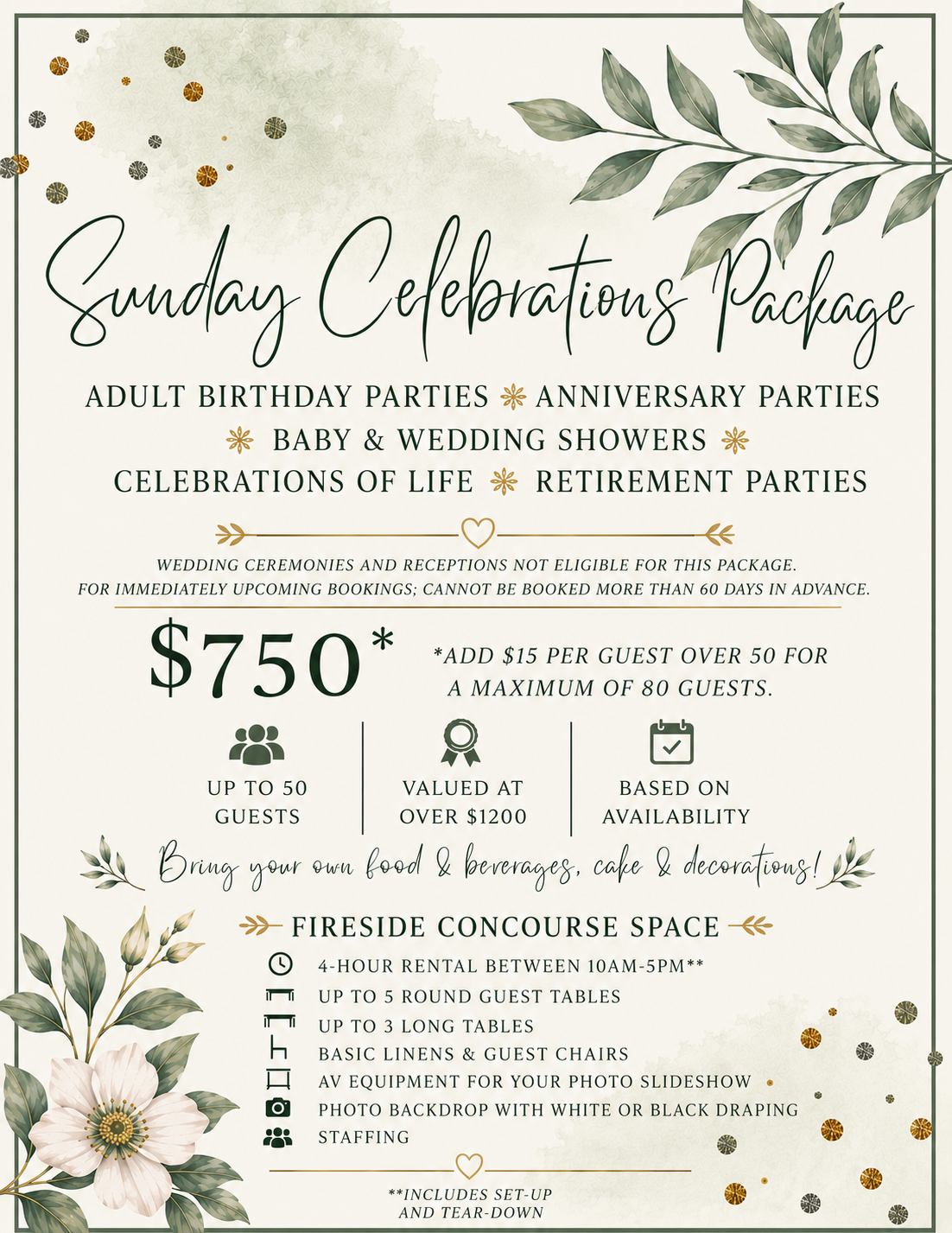 Sunday Celebrations Package