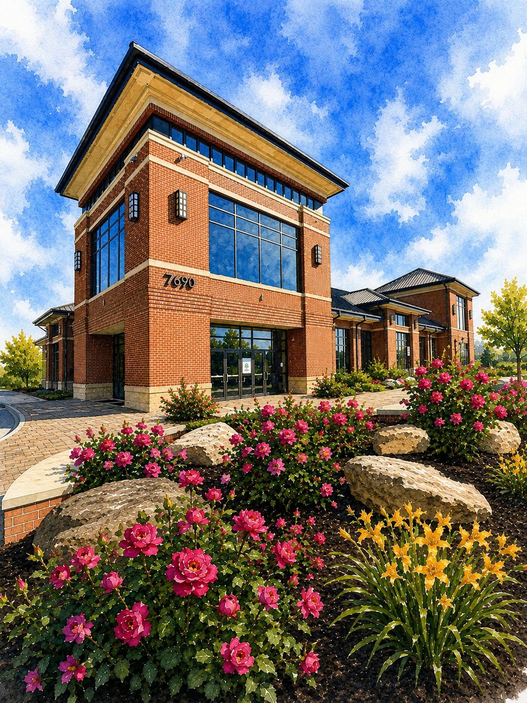 The Venue a Lenoir City | exterior | watercolor
