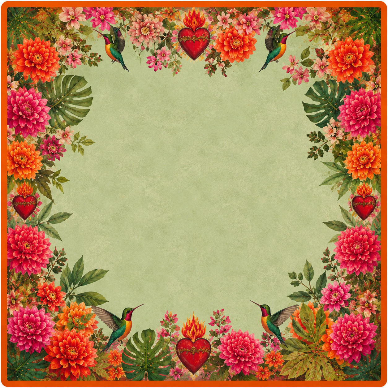 Hummingbird and Dahlia Mat ***SHIPS FREE INSIDE THE CONTINENTAL US***