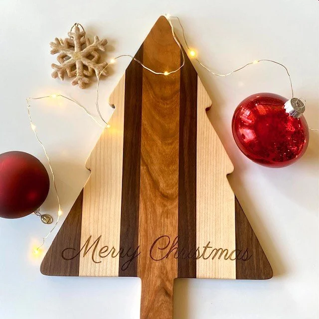 Multi-Wood Christmas Tree Serving Board