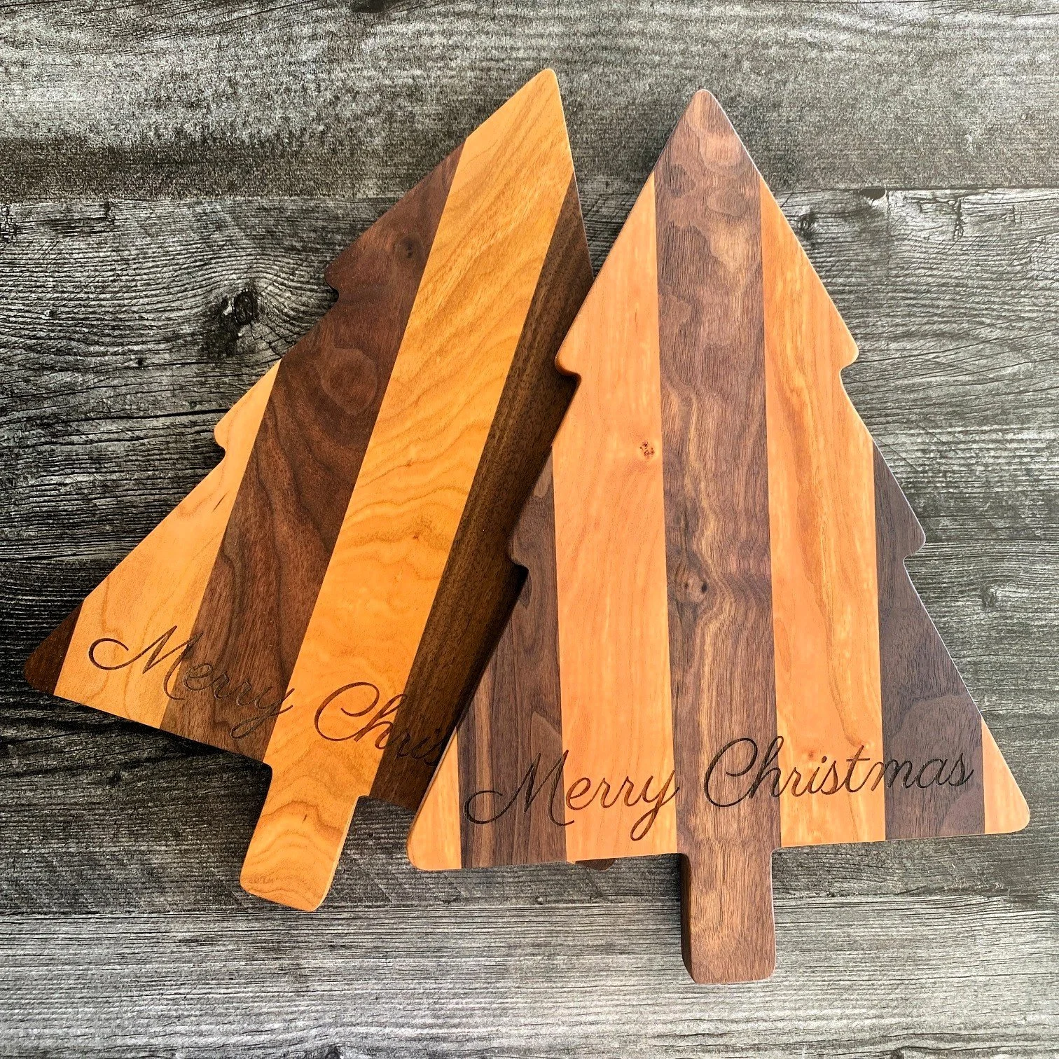 Multi-Wood Christmas Tree Serving Board