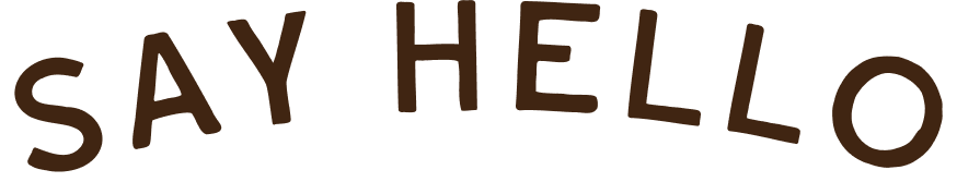 The image features the text "SAY HELLO" in large, dark brown, curved letters.