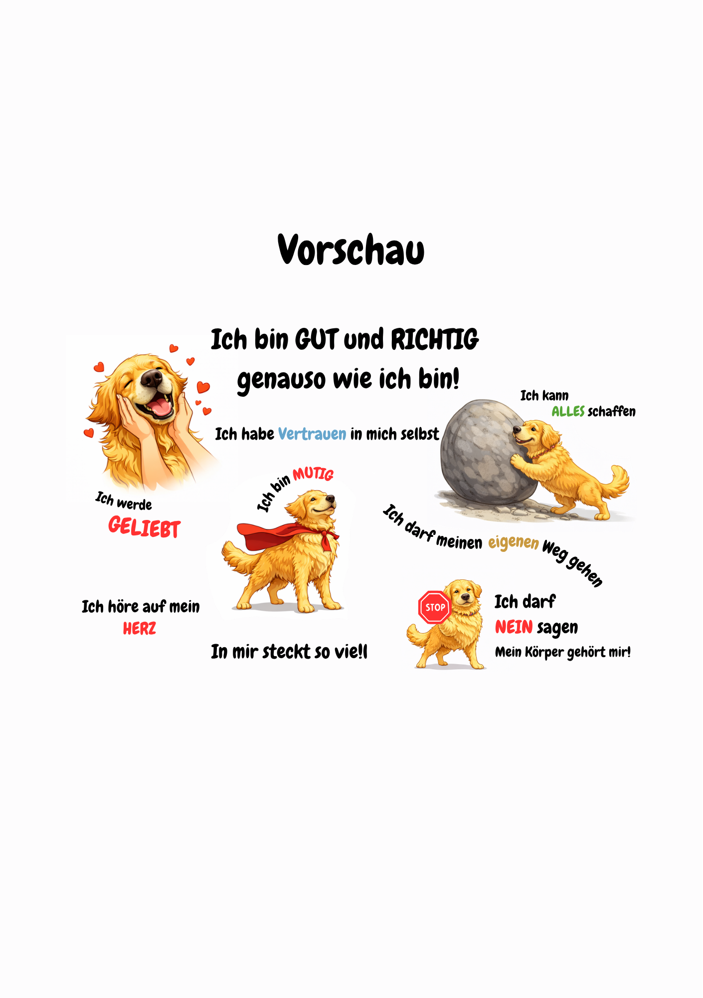 Affirmationsplakat Golden Retriever