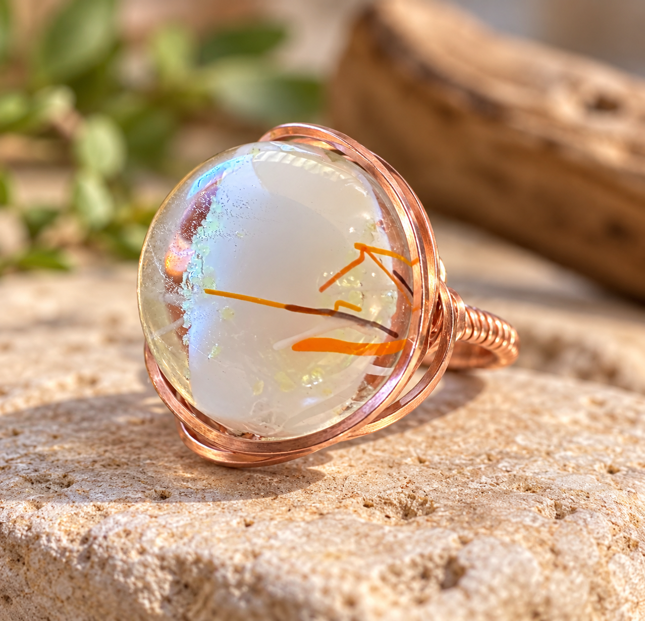 Artisan Glass Statement Ring