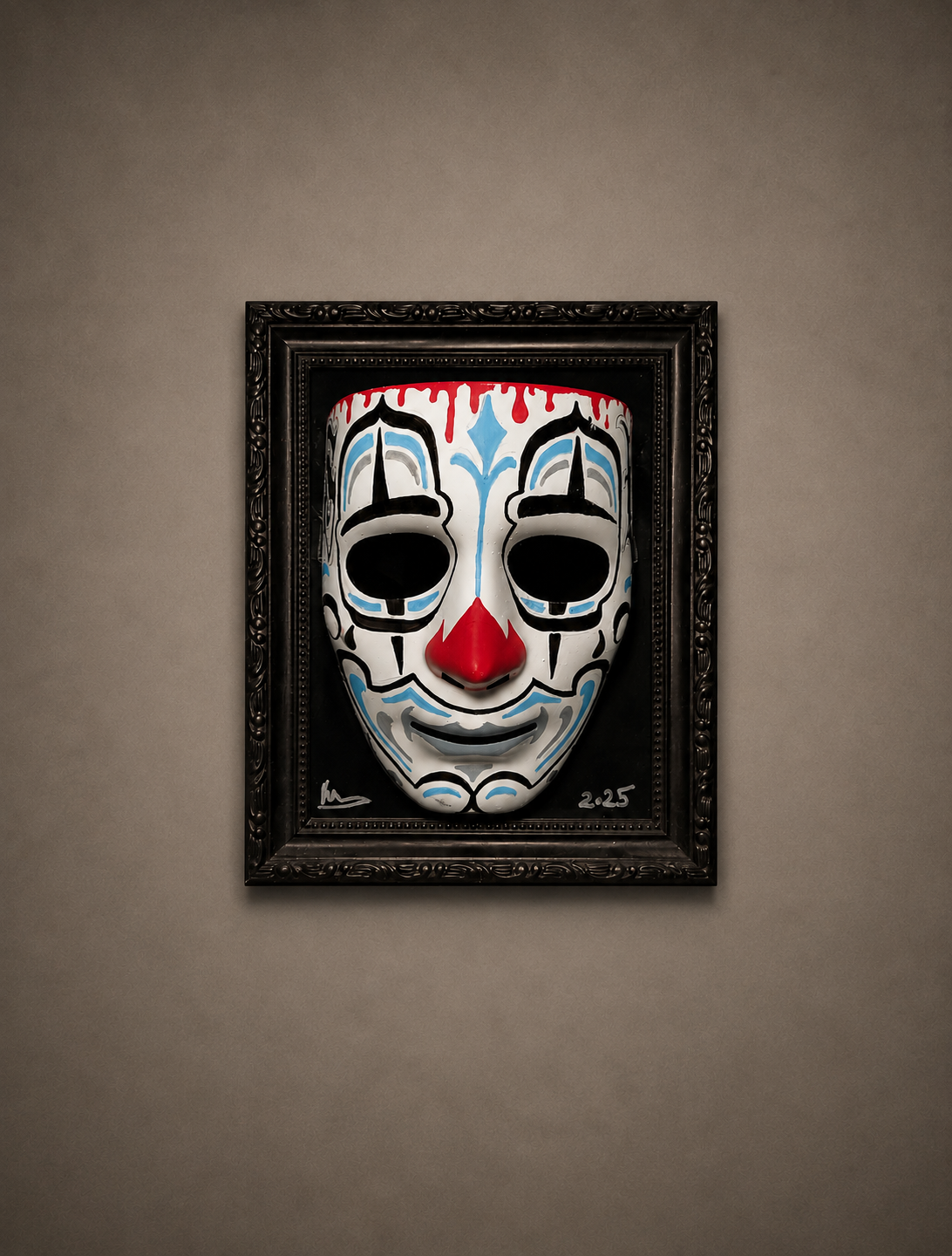 "Chicano Clown Mask"
mixed media - 2025