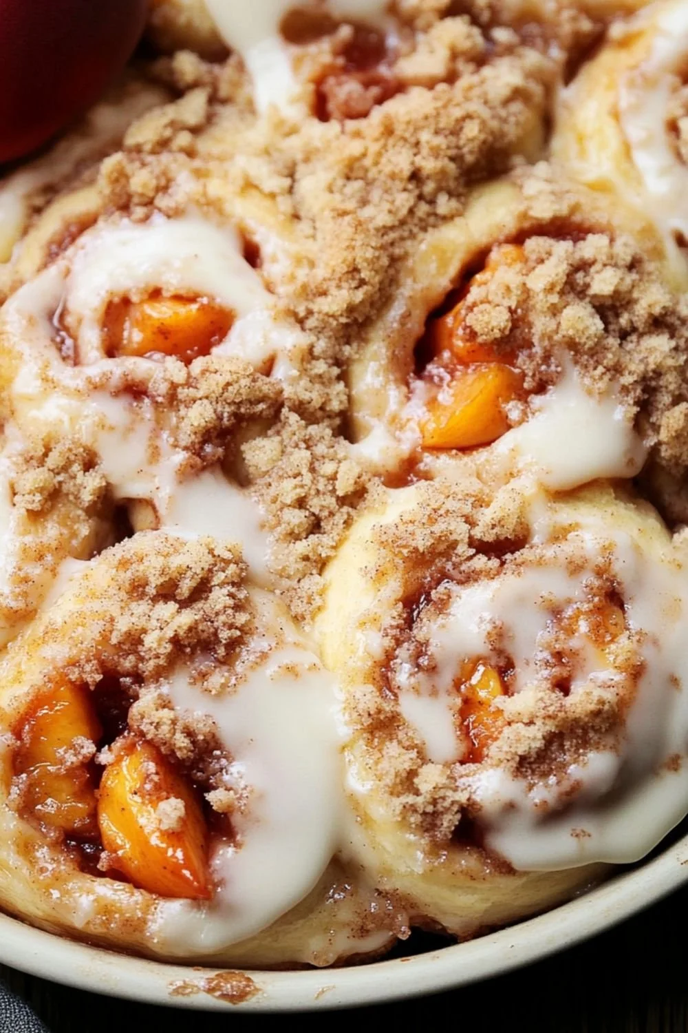 Caramelized Peach Cinnamon Roll