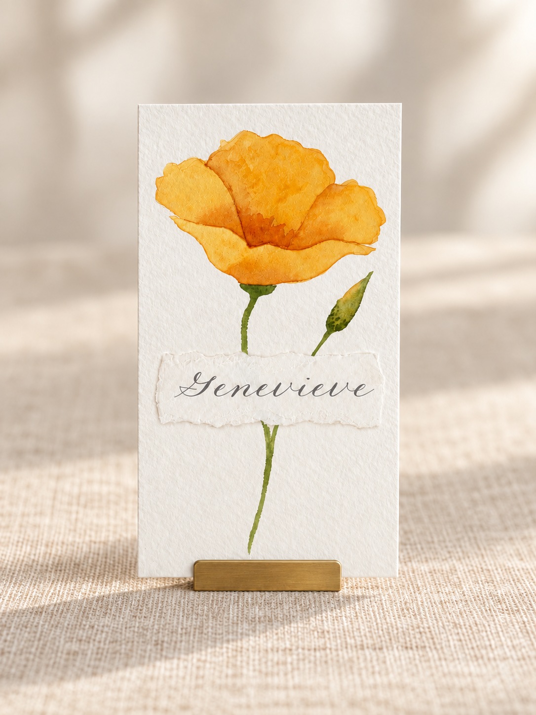 Golden Poppy Place Card