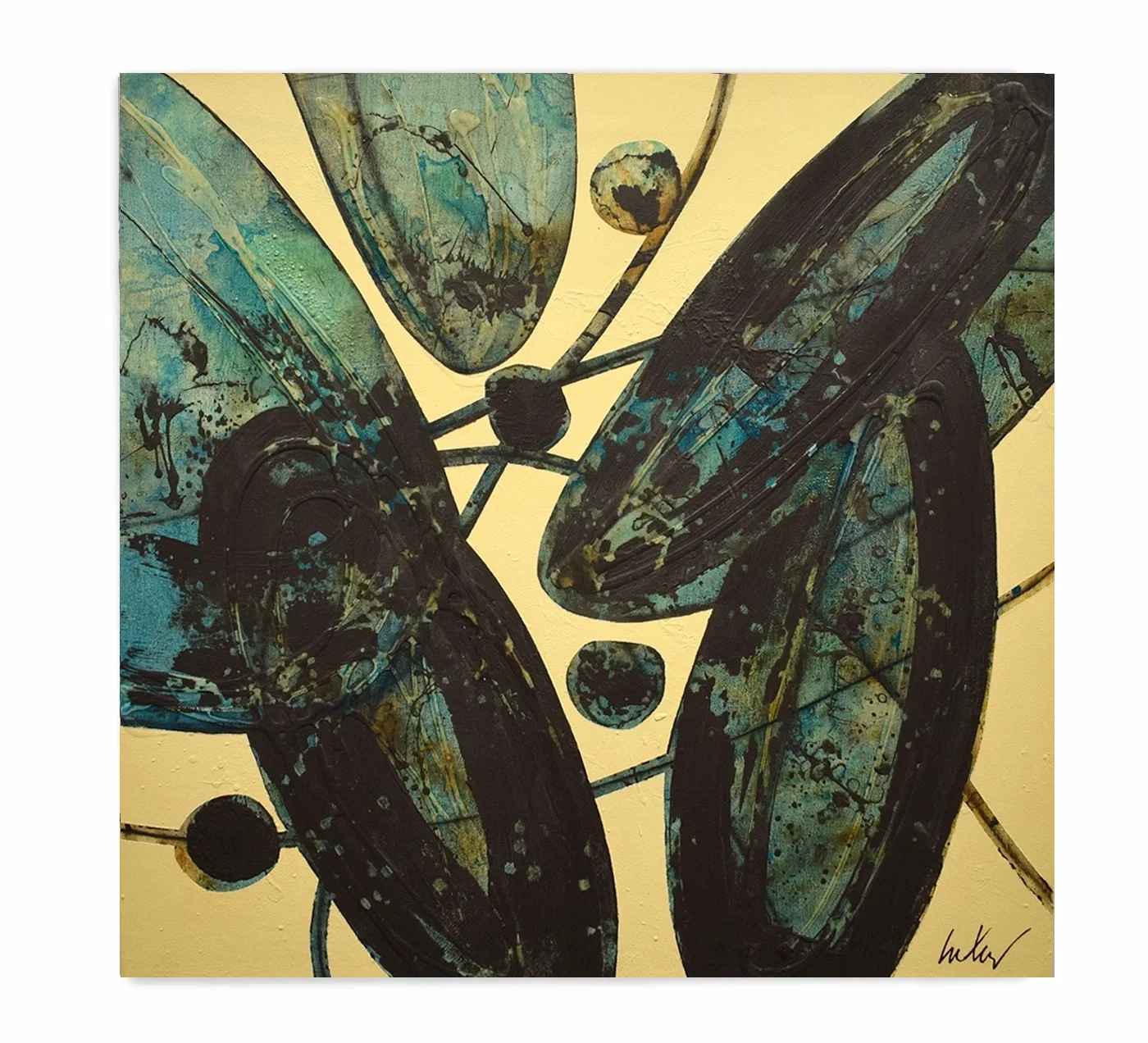 Shelter III, 2026, Synaesthesia series, Mixed media on canvas, 50 × 50 cm