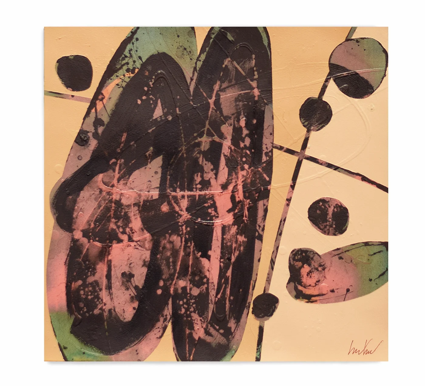 Desires V, 2026, Synaesthesia series, Mixed media on cotton paper 40 × 40 cm