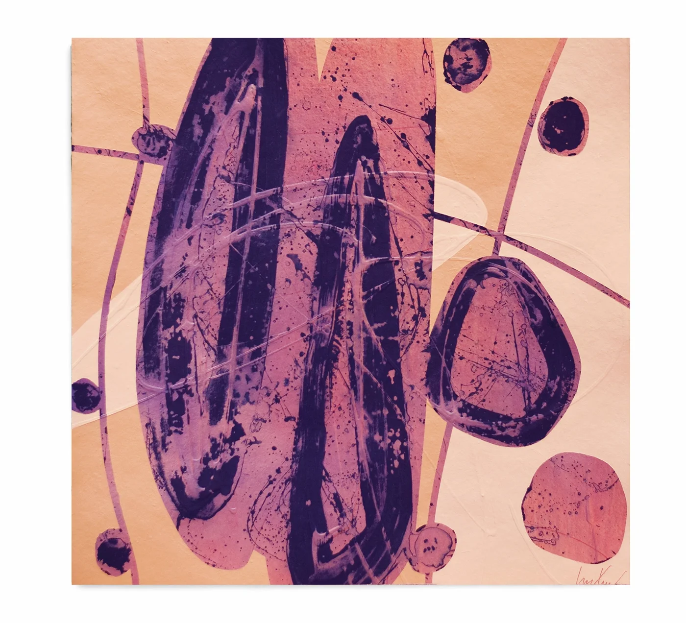 Complicities II, 2026, Synaesthesia series, Mixed media on cotton paper 40 × 40 cm