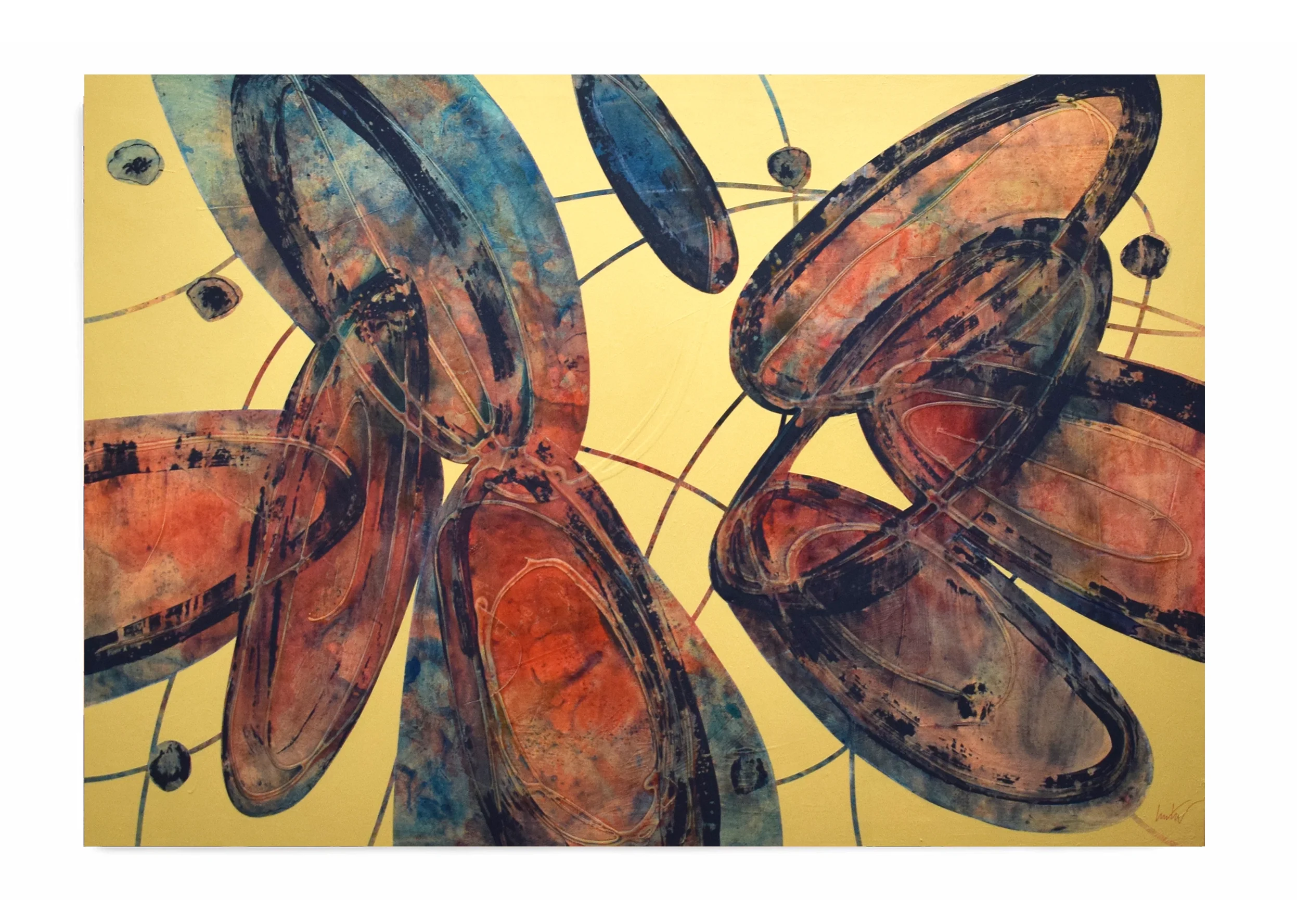 Irruption, 2026, Synaesthesia series, Mixed media on cotton paper, 89 × 130 cm