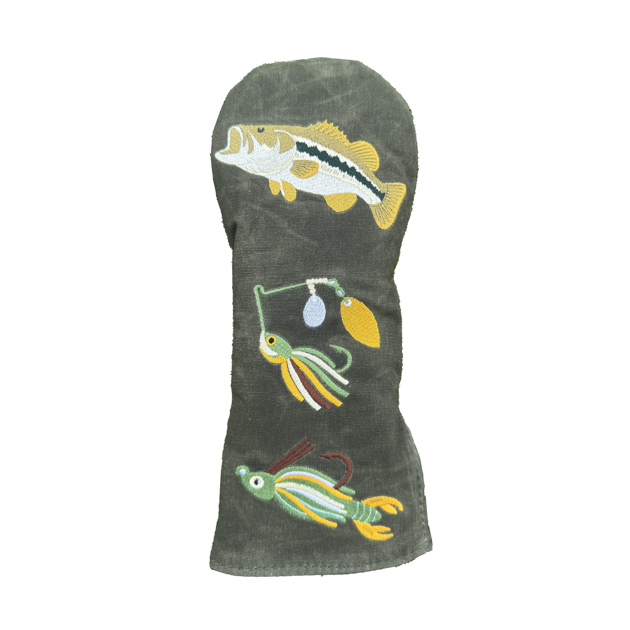 Bass Fishing Waxed Canvas Fairway Wood Headcover