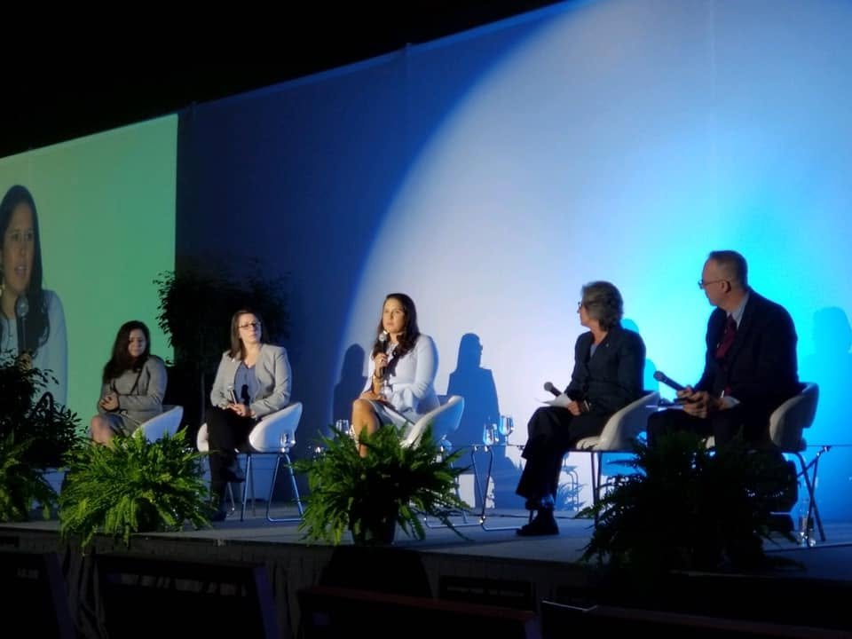 Jenny Ann Urban speaking on a corporations panel at the End Human Trafficking Atlanta Summit in connection with Super Bowl LIII, Atlanta, Georgia, 2019.