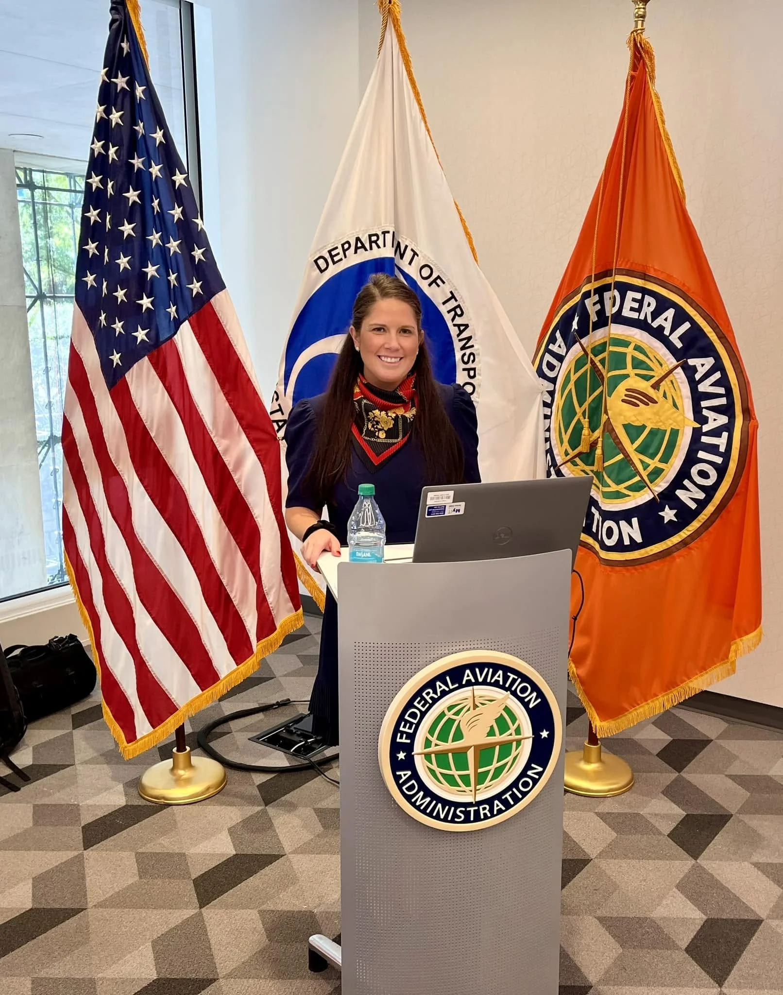 Jenny Ann Urban participating at a Federal Aviation Administration meeting in Washington, D.C.