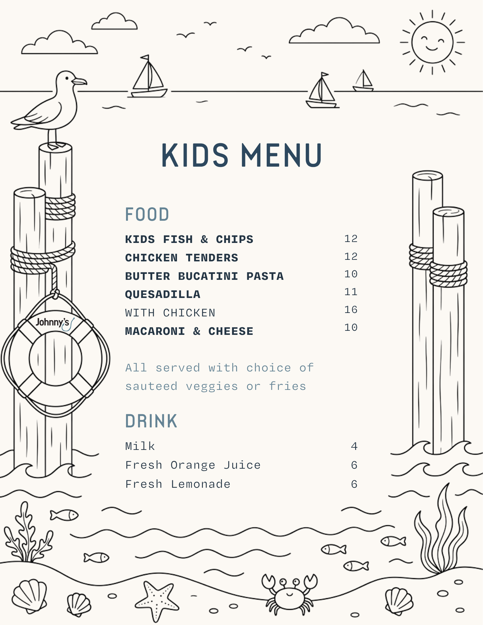 Kids’ Menu