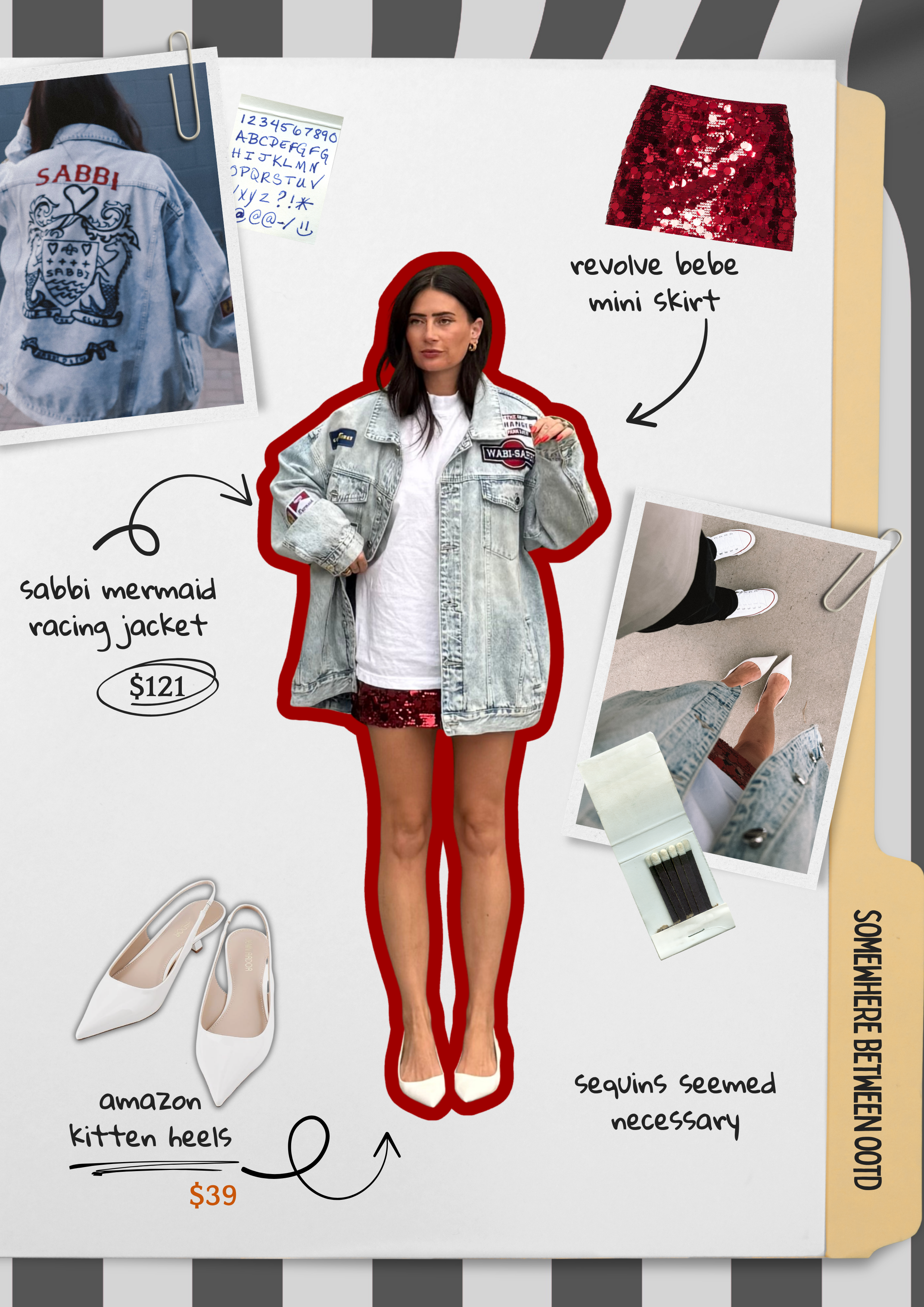 oversized denim and unnecessary sequins