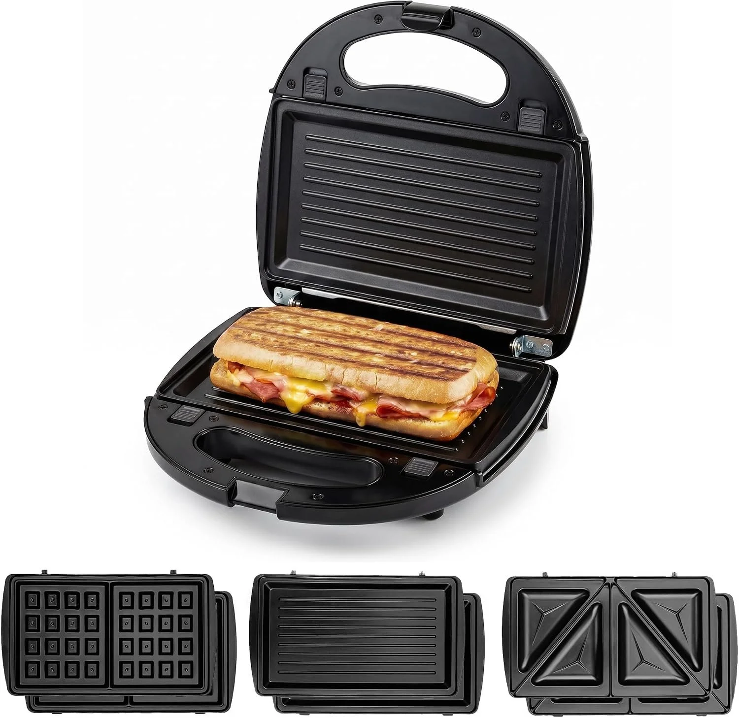 OVENTE 3-in-1 Sandwich, Panini & Waffle Maker