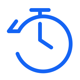 Blue stopwatch icon showing 3:00