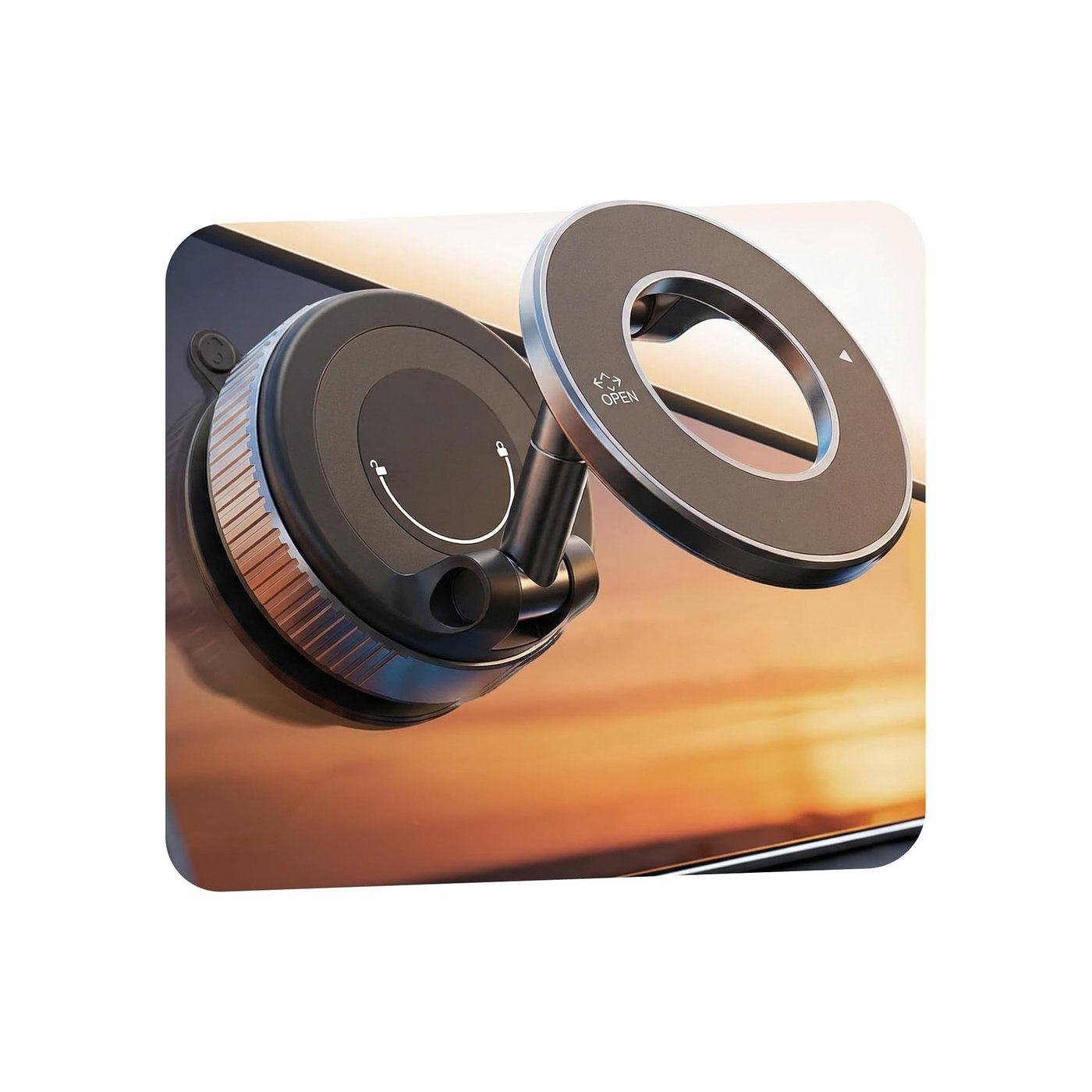 Magnetic Suction Cup Phone Mount – MagSafe Compatible