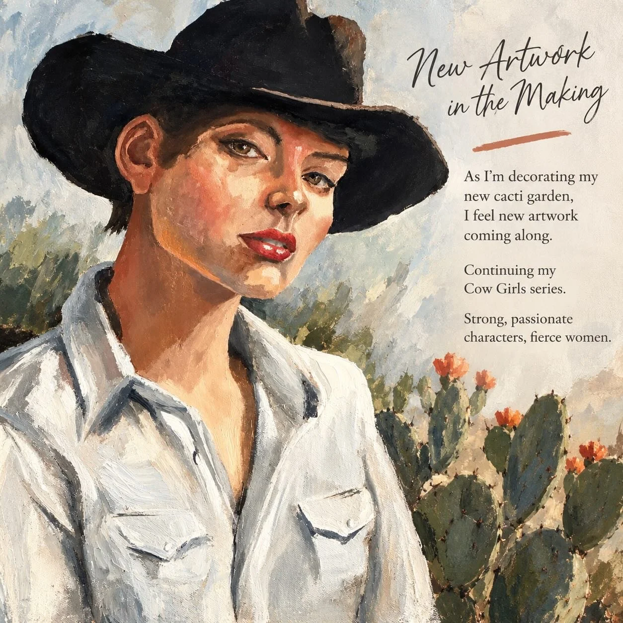 I am passionate about capturing resilient women and individuals who embrace both strength and vulnerability. I delight in illustrating defined jawlines, piercing gazes, full lips, delicate hair, and strong shoulders.
Classic Western art shows cowboys