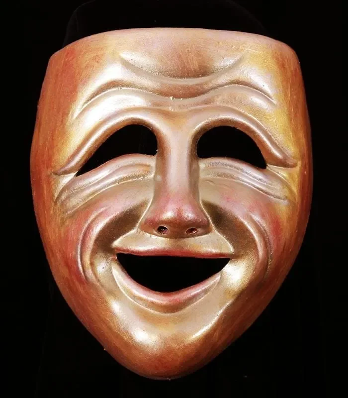 golden comedy mask