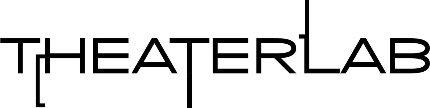 The logo of TheaterLab, featuring stylized black text on a white background.
